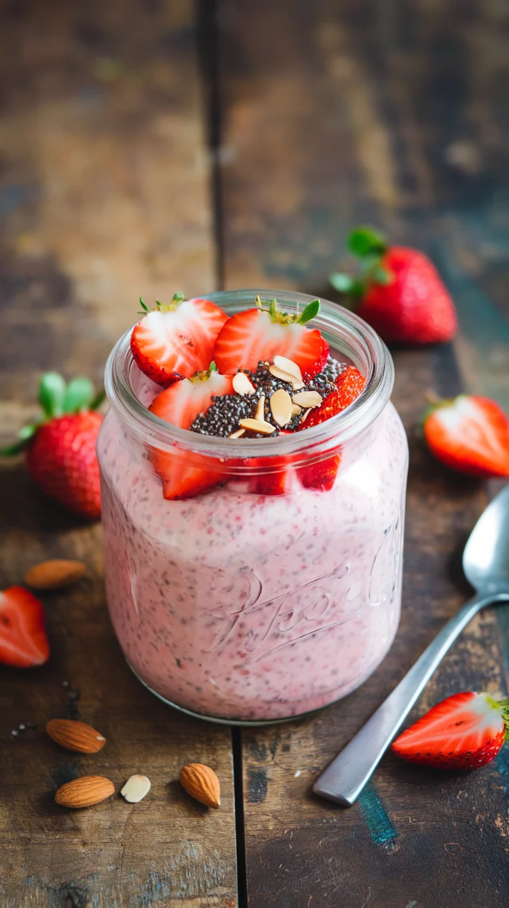 ✨💪 Make-Ahead Strawberry Protein Overnight Oats for Busy Days 🍓🥣 Prep these protein-rich oats in minutes for a delicious, nutritious start to your morning. 🌟💛