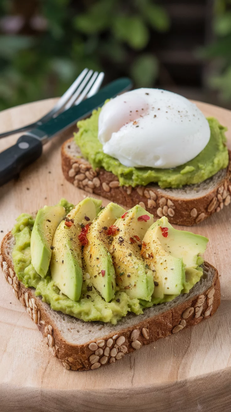 Avocado toast is a simple, trendy breakfast that's easy to make. Just mash some ripe avocado on your favorite bread and top it with a poached egg for extra protein. Sprinkle a little salt and pepper, and you’ve got a delicious start to your day!