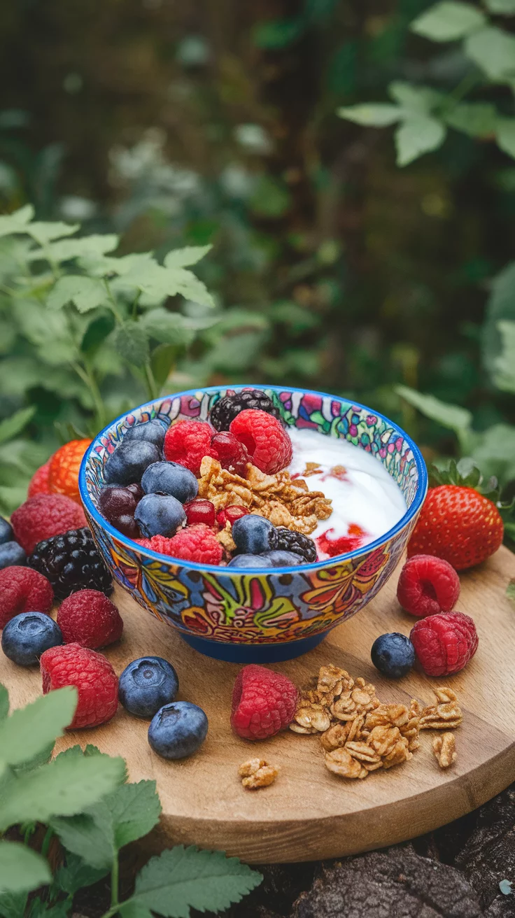 The Berry Blast Yogurt Bowl is a refreshing start to your morning. Bursting with the sweetness of fresh berries, this bowl offers a delightful mix of flavors that will brighten your day. It's as simple as layering your favorite ingredients, making it perfect for busy mornings or leisurely brunches.