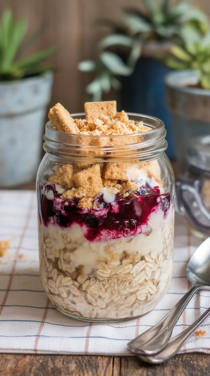 Start your day with a creamy and fruity delight that’s super easy to make. These Blueberry Cheesecake Overnight Oats combine the flavors of cheesecake with juicy blueberries, creating a breakfast you’ll look forward to. Just mix, chill, and enjoy a sweet treat in the morning!