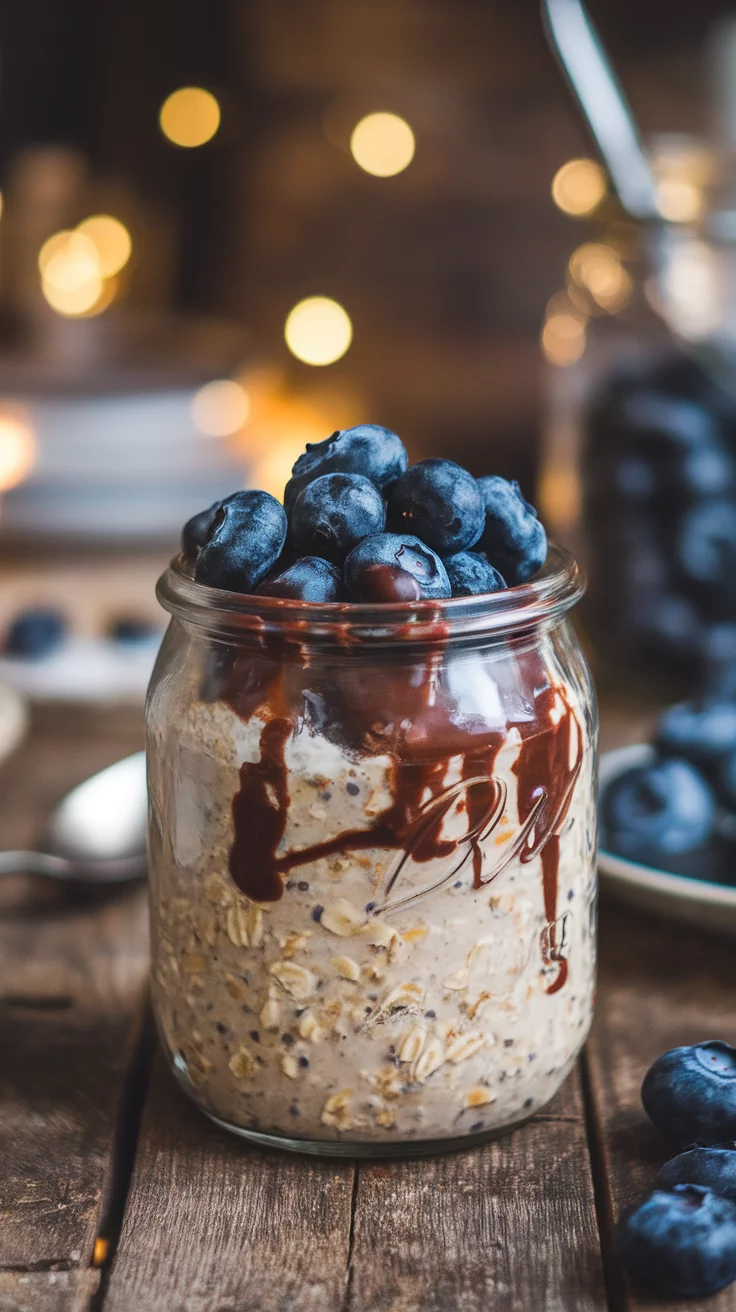 If you’re craving a sweet start to your day, try these blueberry chocolate overnight oats. The combo of juicy blueberries and rich chocolate creates a delicious treat that’s also super easy to make. Check out the full recipe for blueberry chocolate overnight oats and enjoy a tasty breakfast waiting for you in the morning!