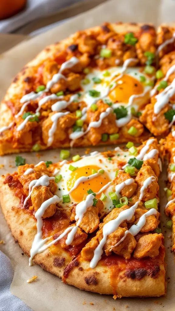 This Buffalo chicken breakfast pizza is a fun twist on your morning routine. With spicy chicken, runny eggs, and a drizzle of ranch, it’s a hearty way to start your day. Perfect for brunch or a cozy breakfast at home, you won’t want to miss out!