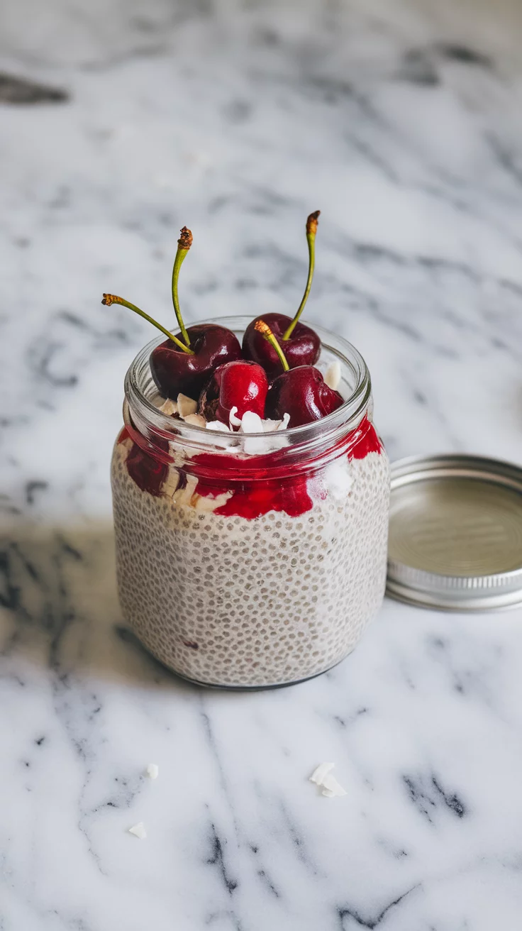 Cherry chia seed pudding is a delightful way to start your day. Just mix chia seeds with almond milk and let them soak overnight, then top with fresh cherries and a drizzle of cherry sauce. It’s simple, healthy, and bursting with flavor!