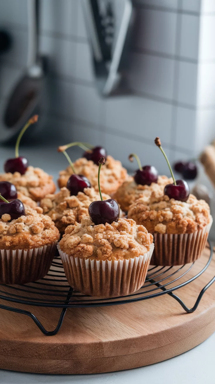 Cherry muffins with crumb topping are a delightful way to start your day. The sweetness of the cherries pairs perfectly with the crunchy topping, making each bite a treat. Enjoy them fresh out of the oven or as a tasty snack anytime!