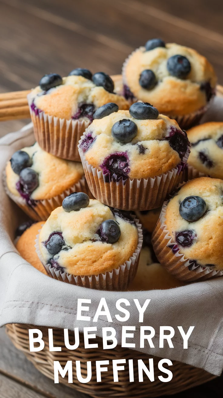 These easy blueberry muffins are a delightful way to start your day. They're soft, fluffy, and packed with juicy blueberries that burst with flavor. Check out this recipe for easy blueberry muffins and enjoy a tasty breakfast treat!