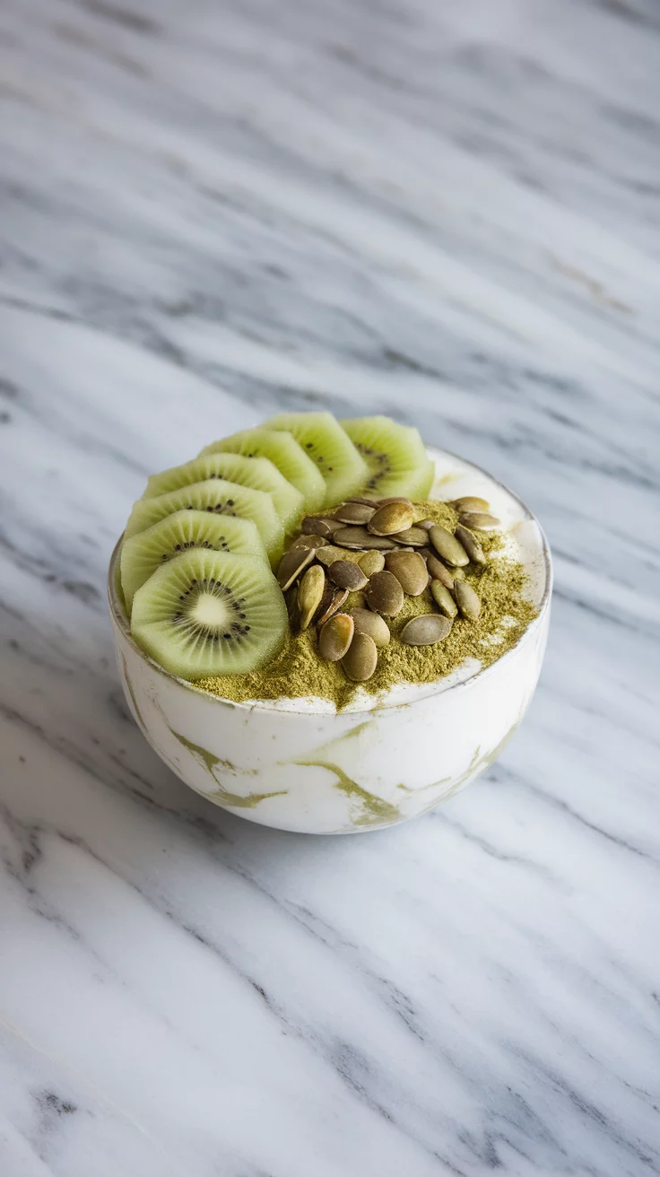 This Matcha Green Tea Yogurt Bowl is a delightful blend of creamy yogurt and the earthy flavor of matcha. It's refreshing, slightly sweet, and packed with nutrients, making it a perfect breakfast to kickstart your day.