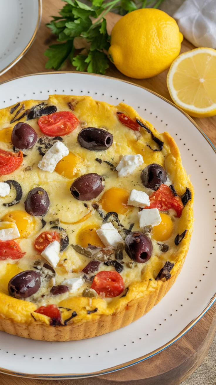 This Mediterranean frittata casserole is a colorful and tasty way to start your day. Packed with olives, tomatoes, and creamy feta, it brings a slice of the Mediterranean to your breakfast table. Perfect for brunch or meal prep, this dish is sure to please everyone!