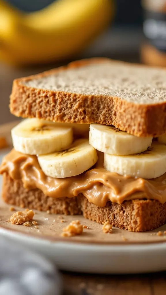 This peanut butter and banana sandwich is a classic combo that never gets old. The creamy peanut butter pairs perfectly with sweet banana slices, making each bite a delight. It’s a quick and tasty snack that everyone can enjoy!