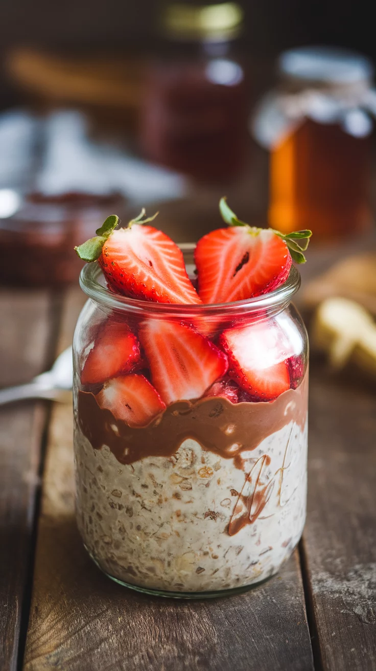 If you’re craving something sweet and healthy, try these Strawberry Chocolate Overnight Oats. They combine creamy oats with rich chocolate and fresh strawberries, making breakfast feel like a treat! Check out the full recipe here for an easy start to your day.