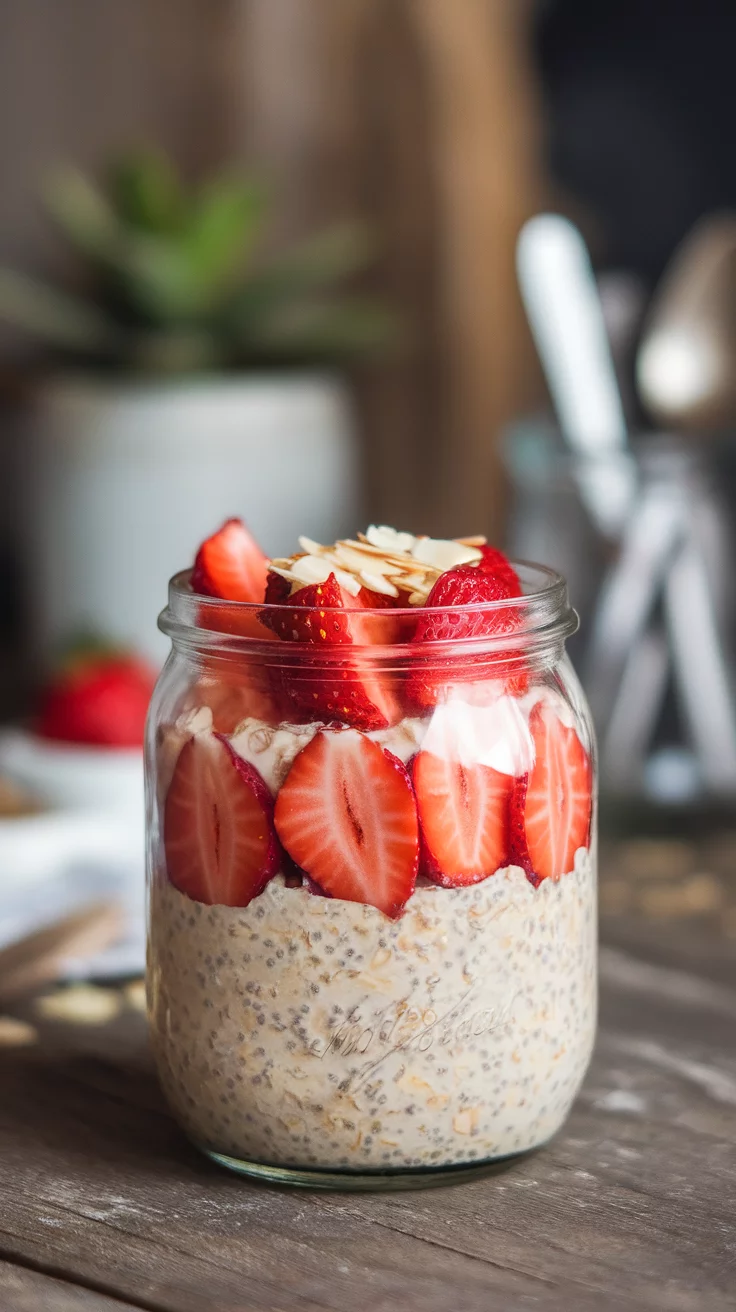 Strawberry overnight oats are a tasty and easy breakfast option. Just mix oats, milk, and some fresh strawberries in a jar, and let them chill overnight. For a delightful recipe, check out this strawberry overnight oats recipe that you’ll love!