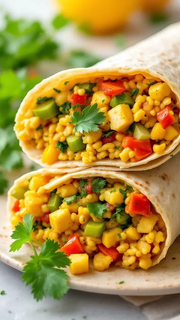 The Tofu Scramble Breakfast Wrap is a tasty way to kickstart your day. Packed with colorful veggies and seasoned tofu, it’s both filling and fresh. Grab one to enjoy a healthy breakfast on the go!