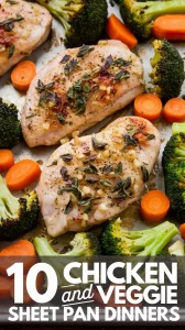 🥔🍗 Easy & Healthy Chicken and Veggie Sheet Pan Dinners 🥦✨ One pan, endless flavor! These chicken and veggie sheet pan dinners are perfect for quick weeknight meals and packed with wholesome goodness. 🥕🍋 #EasyMeals #SheetPanDinners #ChickenRecipes #OnePanMeals #DinnerIdeas