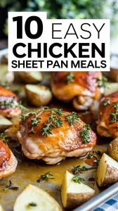 🍋🍗 Quick & Easy Chicken Sheet Pan Meals for Any Night 🥕✨ Say goodbye to kitchen chaos with these simple chicken sheet pan meals! Perfectly seasoned, packed with veggies, and ready in no time. 🥦🍴 #EasyDinners #SheetPanChicken #MealPrep #OnePanMeals #DinnerIdeas