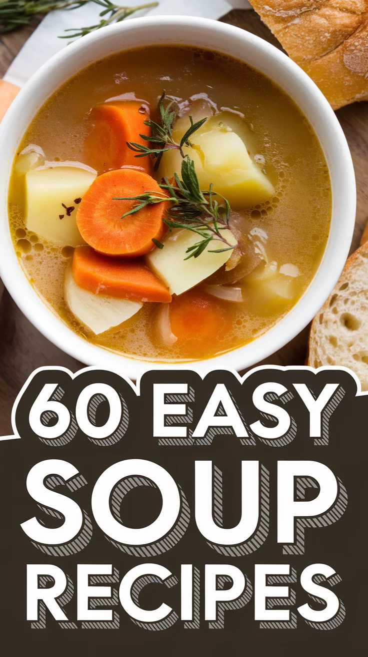 🔥🍲 Your Ultimate Guide: 60 Easy Soup Recipes to Try Tonight 🌟🥦 Warm up with these delicious soups! Whether you’re craving creamy, hearty, or veggie-packed, there’s something for everyone in this collection. 🍋✨ #EasyMeals #SoupIdeas #ComfortFood #QuickCooking #DinnerTime