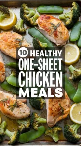 🥗🍗 Healthy One-Sheet Chicken Meals for Busy Nights 🥔✨ Quick, healthy, and oh-so-tasty! These one-sheet chicken meals are perfect for busy weeknights and require minimal cleanup. 🥦🍋 #HealthyDinners #SheetPanMeals #EasyRecipes #OnePanMeals #DinnerIdeas