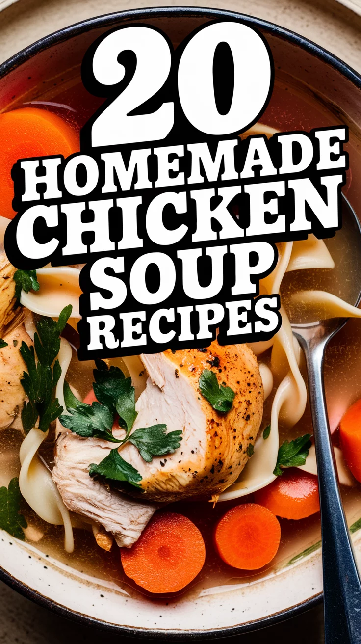 🔥🍲 Delicious Homemade Chicken Soup Recipes to Try Tonight 🧄🥦 Stay cozy with these 20 chicken soup ideas! Packed with flavor and love, these recipes are perfect for a satisfying and comforting meal. 🥔🍅 #HomemadeSoup #ChickenRecipes #EasyCooking #ComfortFood #SoupIdeas