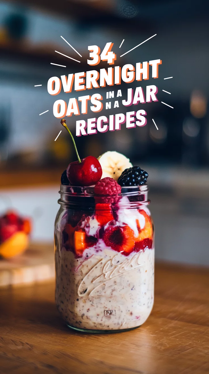 🥣💛 34 Overnight Oats in a Jar Recipes You’ll Look Forward to Every Morning 🌟🫙
Busy mornings? No problem! These Overnight Oats in a Jar recipes are prepped the night before, packed with flavor, and ready to grab on the go. Which one will you try first? 🍯✨