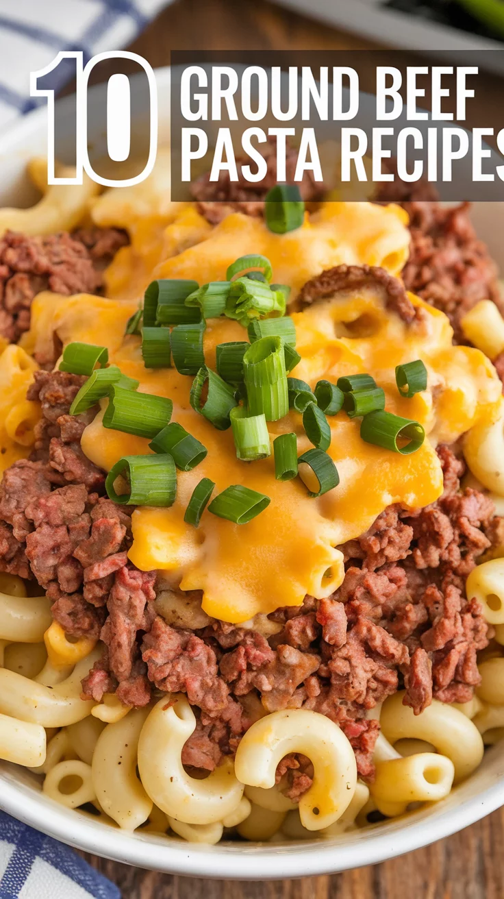 🍅🍖 10 Ground Beef Pasta Recipes for Comfort Food Lovers 🧄🍝 Craving something hearty? These ground beef pasta dishes are rich, flavorful, and perfect for a cozy night in. 🧀✨ #PastaLovers #GroundBeefMeals #EasyMeals #ComfortFood #DinnerIdeas