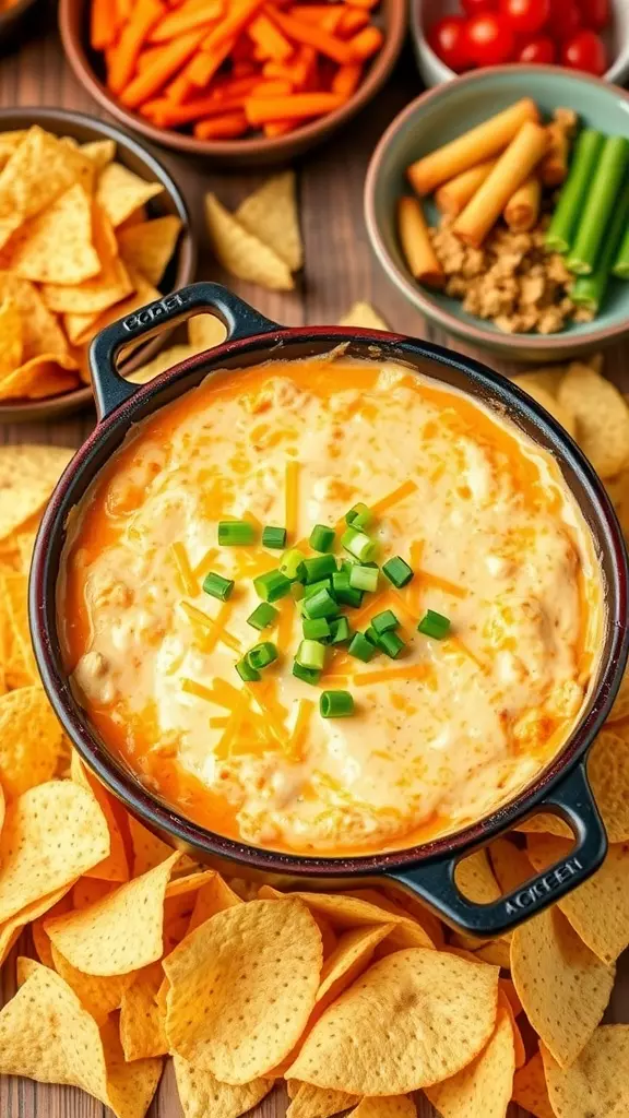 This Buffalo Chicken Dip combines tender shredded chicken with a creamy mixture of cream cheese and cheese, balanced perfectly with hot sauce. The result is a spicy, rich dip that’s perfect for spreading on crunchy chips or fresh vegetables.