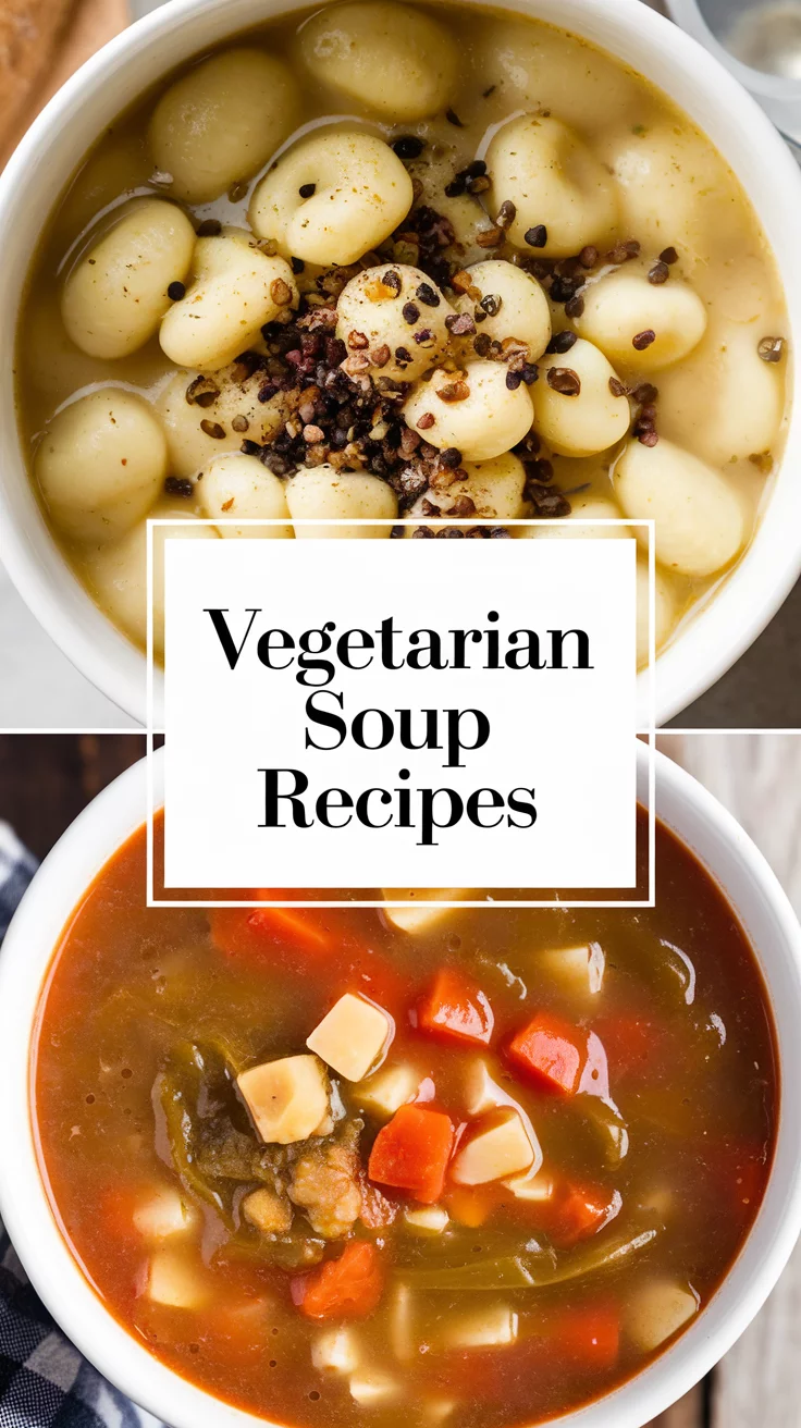 🔥🥕 10 Wholesome Vegetarian Soup Recipes to Try Tonight 🍋🍲 Stay cozy with these easy vegetarian soups! Filled with seasonal ingredients and bold flavors, they’re perfect for a warm, comforting meal. 🧄🥦 #VegetarianMeals #SoupSeason #EasyCooking #ComfortFood #MeatlessDinners