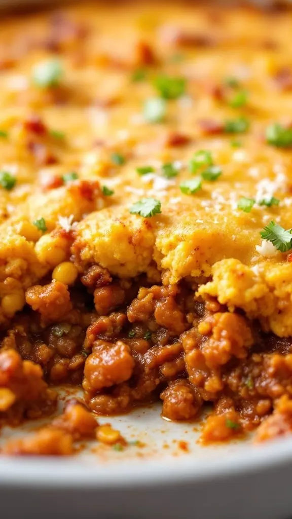 This Air Fryer Sloppy Joe Cornbread Casserole is a fun twist on a classic dish. The cornbread topping is fluffy and sweet, perfectly balancing the savory sloppy joe filling. Check out the full recipe here for a delicious meal the whole family will enjoy!