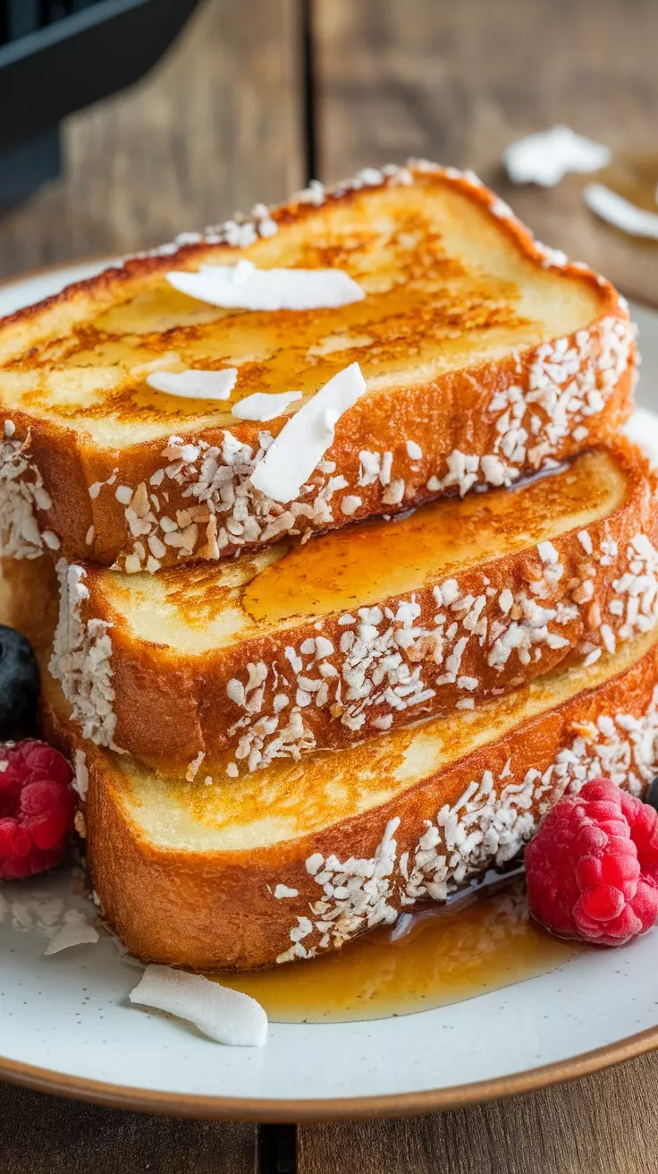 Start your day with a twist on a classic favorite! Air Fryer Toasted Coconut French Toast is crispy, sweet, and super easy to make. Check out this fun recipe for a breakfast treat that everyone will love: Toasted Coconut French Toast.