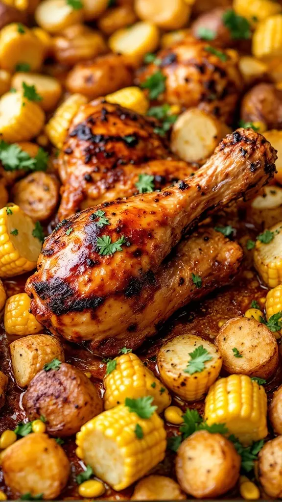 This barbecue chicken sheet pan dinner is a total winner for busy weeknights. The juicy chicken pairs perfectly with sweet corn and tender potatoes, making it a satisfying meal everyone will love. Toss it all on one pan for easy cleanup and enjoy a delicious dinner in no time!