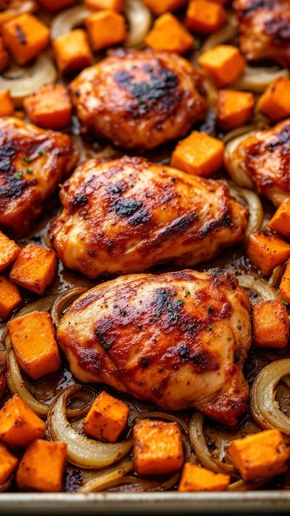 This recipe for BBQ chicken thighs with sweet potatoes and onions is a winner for busy weeknights. The chicken is perfectly juicy, and the sweet potatoes add a nice touch of sweetness that pairs well with the smoky BBQ flavor. You can find the full recipe here and enjoy a delicious meal in no time!