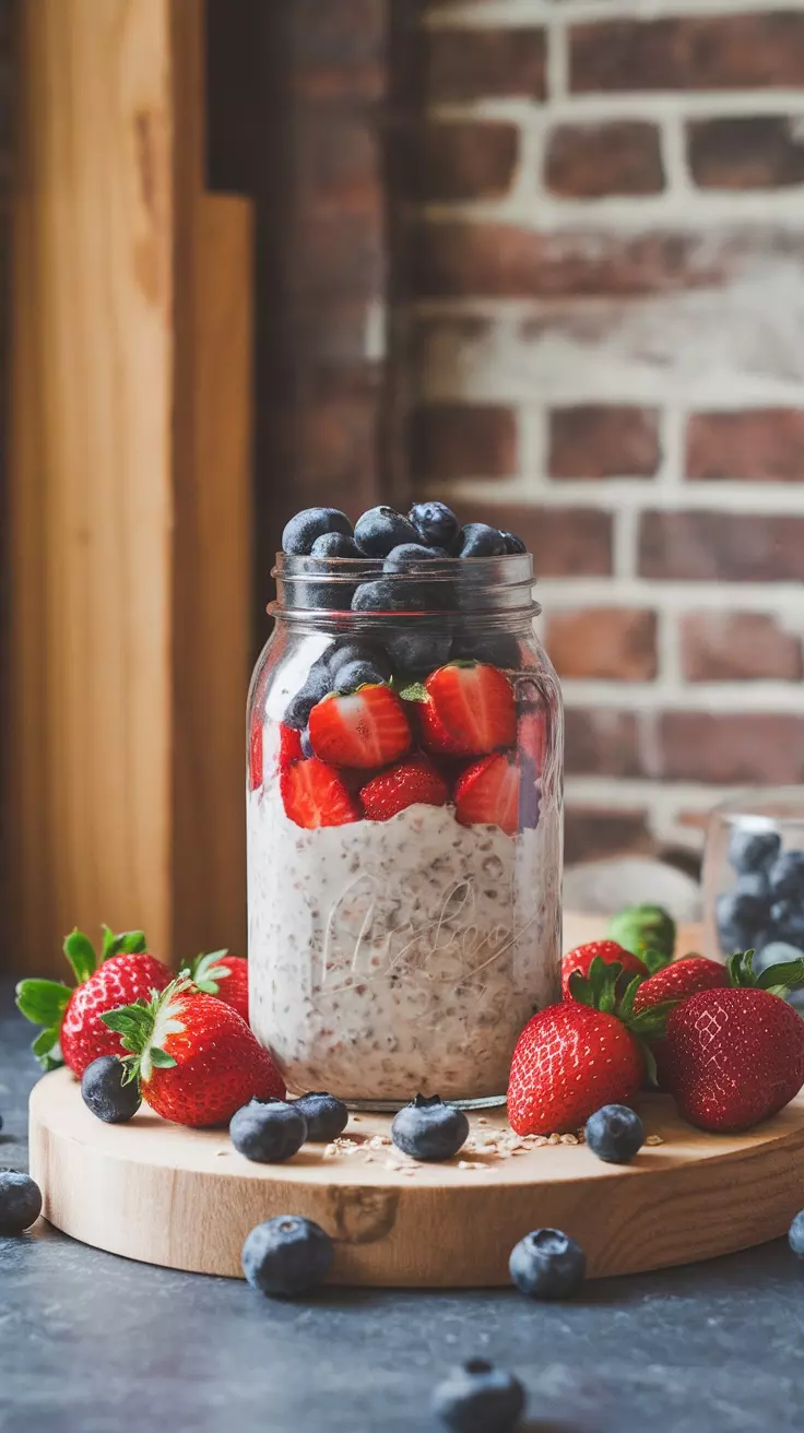 Start your day with a burst of flavor from these blueberry strawberry overnight oats. The mix of fresh fruits and creamy oats makes for a delightful breakfast that's both nutritious and satisfying. Check out this yummy recipe to make your mornings a little sweeter!