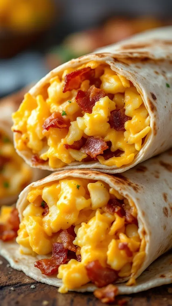 Breakfast burritos are a fantastic way to kickstart your day. Filled with creamy eggs, crispy bacon, and melted cheese, they are both satisfying and easy to make. Check out this delicious breakfast burrito recipe for a quick morning win!