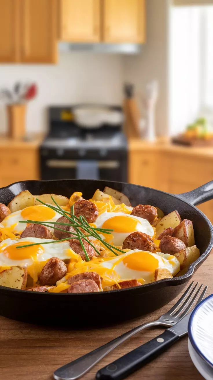 A breakfast skillet is a quick and tasty way to start your day. Packed with eggs, sausage, and crispy potatoes, it’s sure to satisfy your morning hunger. Check out this easy recipe to whip up your own delicious breakfast skillet!