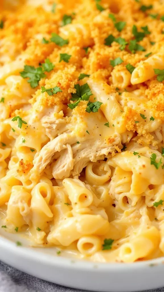 This Cheesy Chicken Casserole is a comforting dish that combines tender chicken with creamy noodles and a crispy topping. It's perfect for a family dinner or a cozy night in. For the full recipe, check out this link and enjoy every cheesy bite!