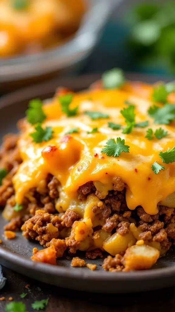 This Cheesy Taco Potato Bake is a fun twist on classic comfort food. Ground beef, creamy cheese, and hearty potatoes all come together for a dish that's perfect for the family. You can find the full recipe here!