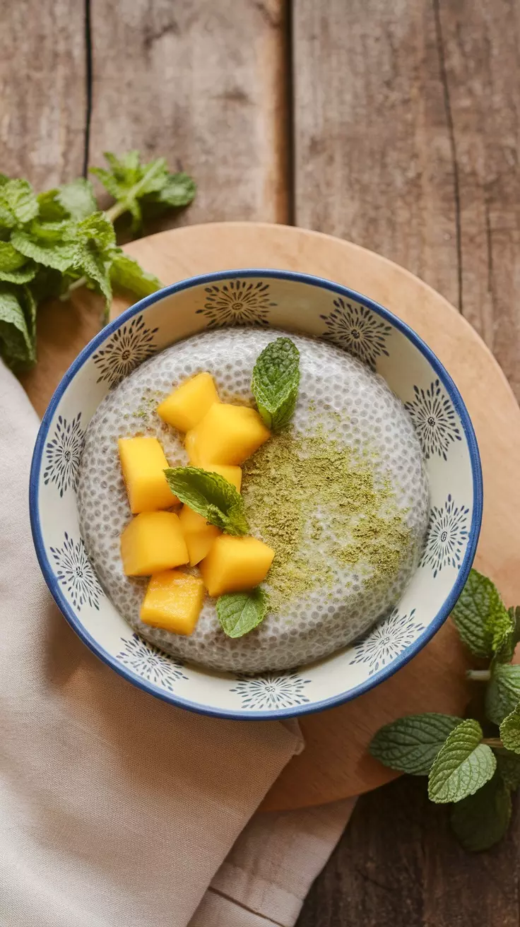 Chia seed pudding is a delightful and nutritious breakfast option that is both creamy and satisfying. It's naturally sweet and can be jazzed up with your favorite fruits, making it perfect for those busy mornings. The combination of chia seeds and milk creates a lovely texture that’s reminiscent of tapioca, while the fresh mango adds a tropical flair.