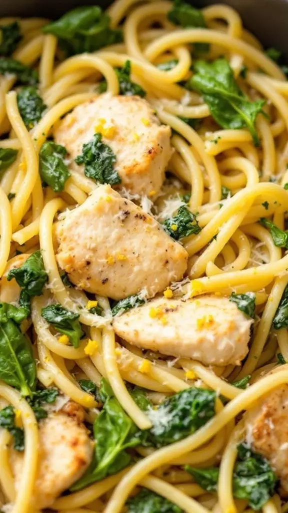 This Chicken Spinach Skillet Pasta is a delightful dish that packs a punch with flavor. The combination of tender chicken, fresh spinach, and zesty lemon makes it a standout meal. You can check out the full recipe here for a quick and satisfying dinner!