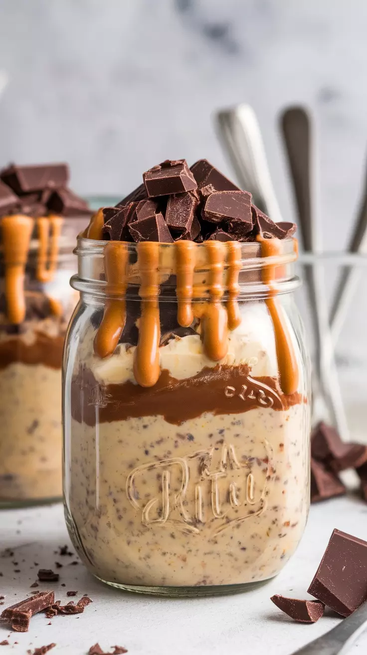 If you love chocolate and peanut butter, these overnight oats will hit the spot! Layer creamy oats with rich chocolate and a drizzle of peanut butter for a tasty breakfast. Check out the full recipe for this Chocolate Peanut Butter Delight Overnight Oats for an easy and satisfying start to your day!