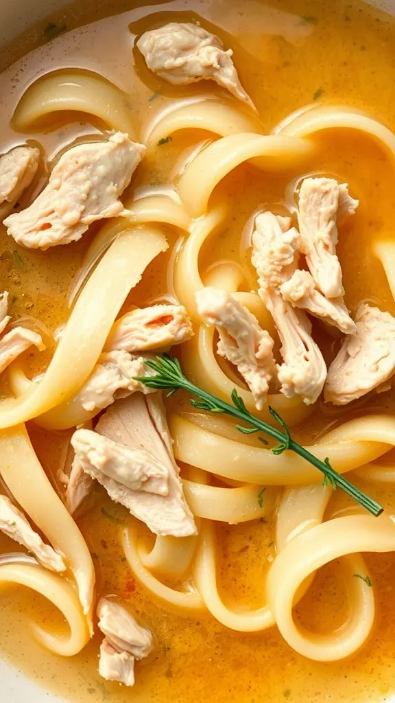 This creamy chicken noodle soup is a comfort food classic that warms you up from the inside out. With tender chicken and soft noodles swimming in a rich broth, it’s perfect for chilly nights. Whip it up for your family, and they’ll be asking for seconds!