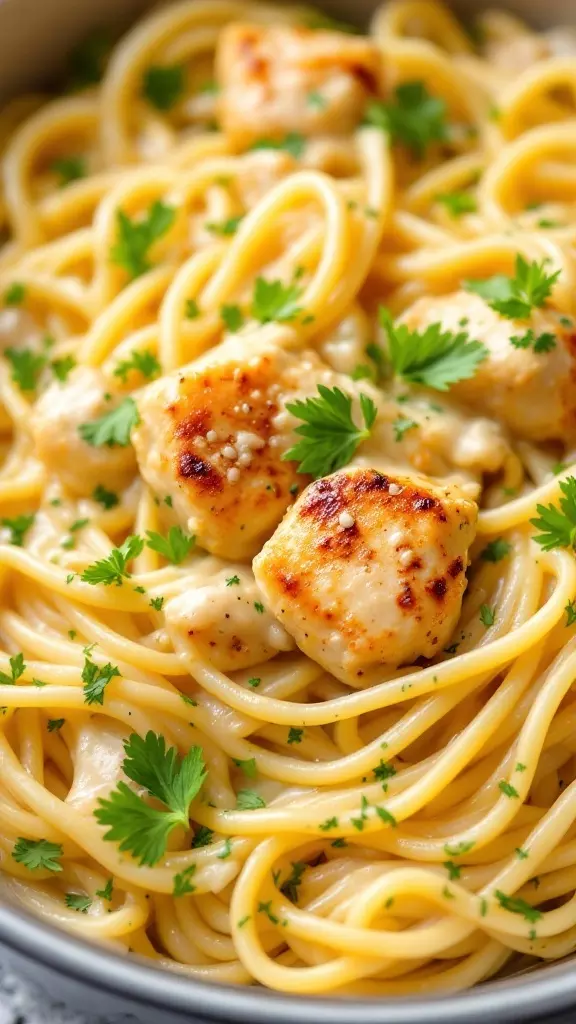 This creamy garlic chicken pasta is a simple dish that packs a punch of flavor. With tender chicken pieces and a luscious sauce, it's perfect for a cozy night in or a quick dinner. Check out the full recipe for this delicious meal here!