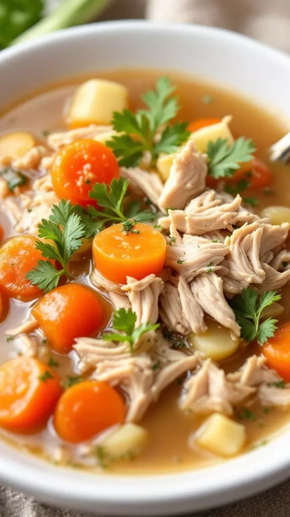 This Crockpot Turkey Soup is a warm hug in a bowl. With tender turkey, hearty vegetables, and a flavorful broth, it’s perfect for chilly days. For an easy recipe, check out this delicious turkey soup that the whole family will love!