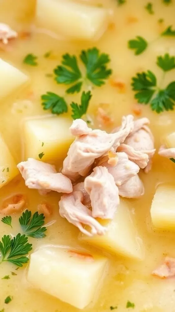 This delicious chicken potato soup is super easy to make and perfect for a cozy night in. Packed with tender chicken, hearty potatoes, and fresh herbs, it's comfort food at its finest. Check out this simple recipe to warm your soul!