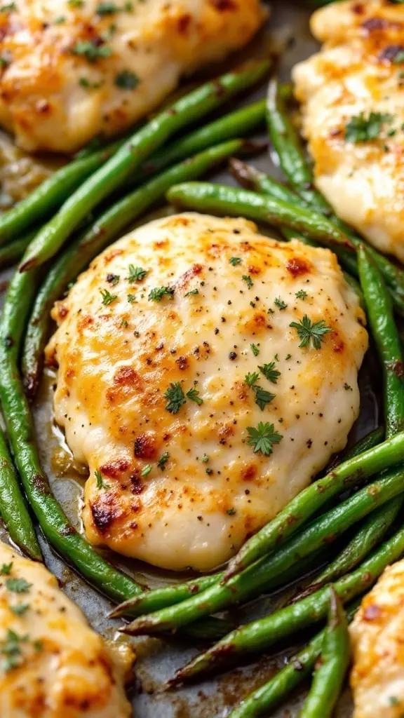 This dish combines juicy chicken thighs with tender green beans in a rich garlic butter sauce. It's a simple and satisfying meal that comes together on one sheet pan, making clean-up a breeze. For an easy recipe and cooking tips, check out the full details here!