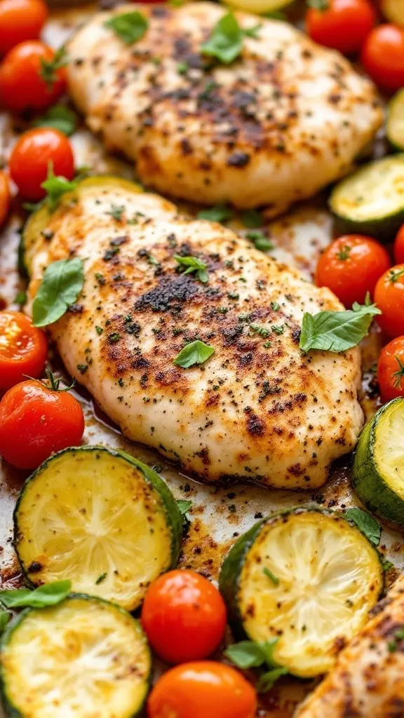 This herb-crusted chicken dish is a weeknight winner! Toss the chicken with fresh zucchini and cherry tomatoes for a colorful meal that’s also packed with flavor. Check out the full recipe here for an easy dinner option you’ll love!