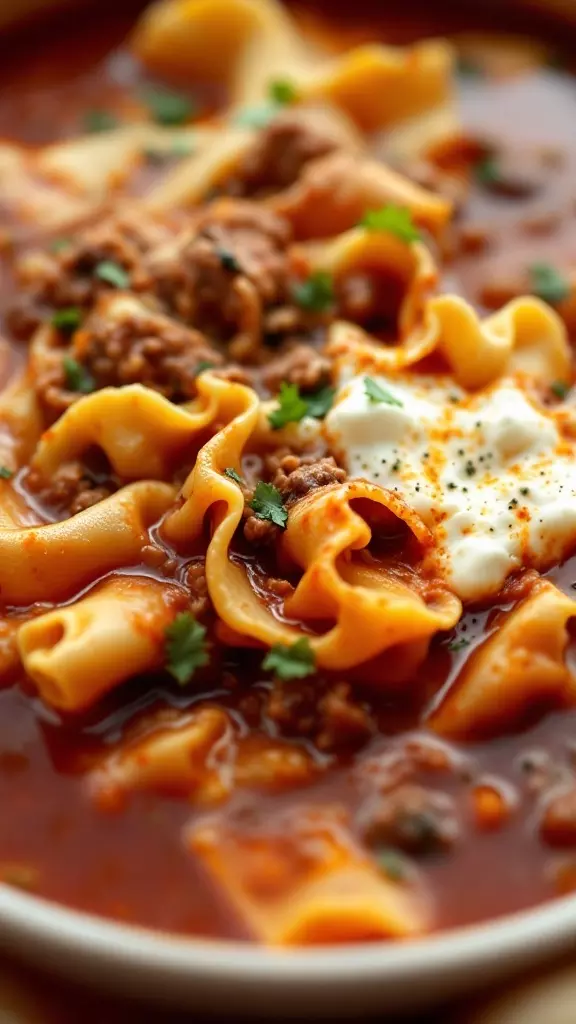 Looking for a cozy meal? This Instant Pot Lasagna Soup brings all the classic flavors of lasagna into a hearty soup. You can easily whip it up using ground beef and enjoy it any night of the week!