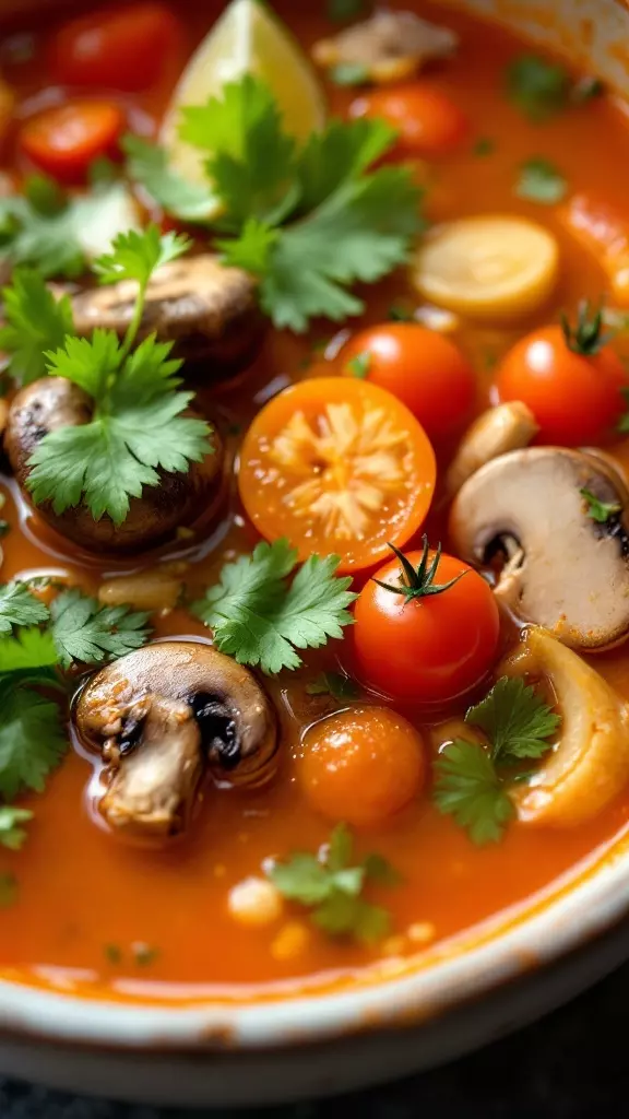 This Instant Pot Tom Yum Soup is bright and refreshing. It's packed with mushrooms, tomatoes, and fresh herbs, bringing a burst of flavor in every spoonful. Perfect for a quick meal, you can check out the full recipe here!