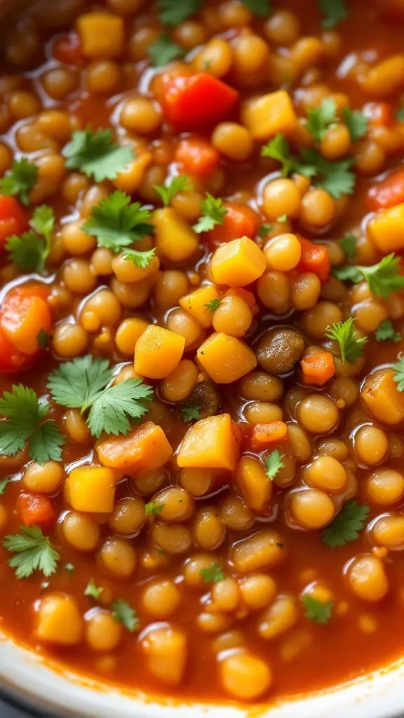 This one-pot vegan lentil soup is super easy to make and packed with flavor. Just toss everything into a pot and let it simmer for a cozy meal that warms you up. Check out the complete recipe here and enjoy a delicious bowl tonight!