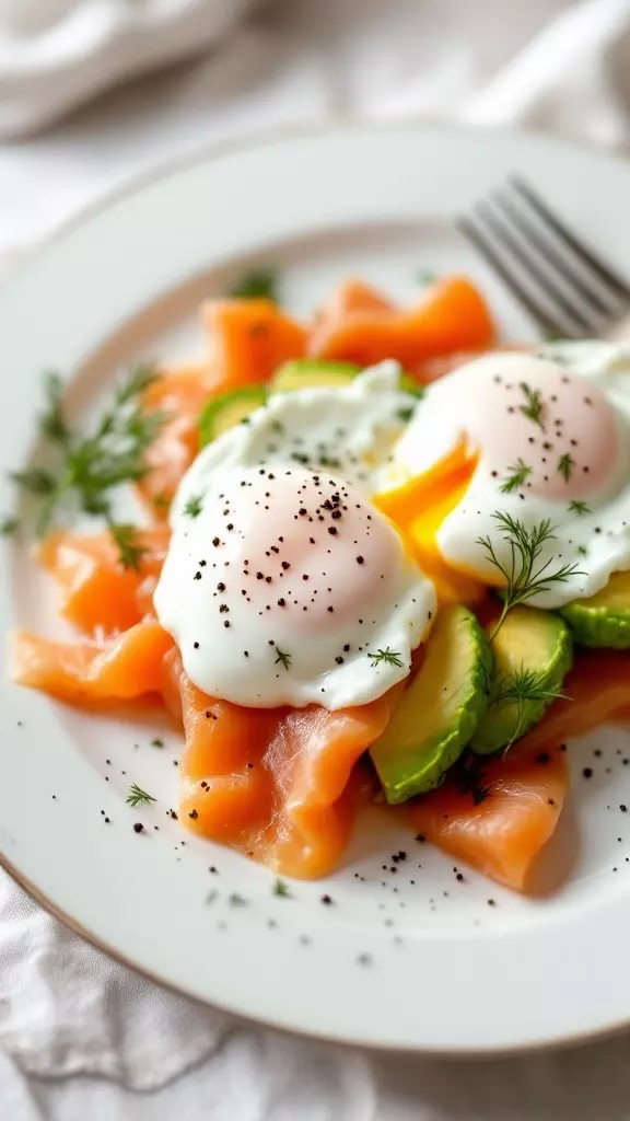 This dish is a delightful mix of creamy avocado, tender poached eggs, and flavorful smoked salmon. It’s a great way to kickstart your day with healthy fats and protein. Check out this amazing recipe to get your breakfast game on point!