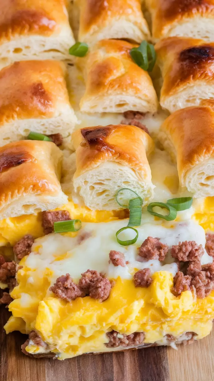 Savory Egg and Sausage Crescent Roll Bake