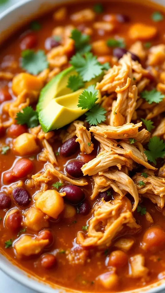 This Slow Cooker Chili Chicken Soup is a perfect dish for cozy nights. Packed with tender chicken, beans, and spices, it warms you from the inside out. You can find the full recipe here to make your own delicious bowl!