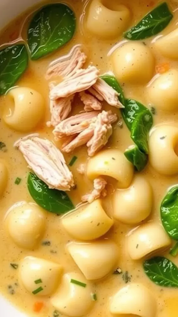 This creamy chicken gnocchi soup is a warm hug in a bowl. With tender chicken, fluffy gnocchi, and vibrant spinach, it's comforting and easy to make in your slow cooker. Check out the full recipe for this delicious dish here.