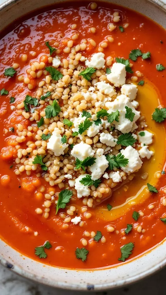 This smoky red pepper farro soup is a warm hug in a bowl. Packed with flavor and topped with creamy feta, it’s perfect for a cozy dinner. You can whip it up in one pot, making clean-up a breeze!